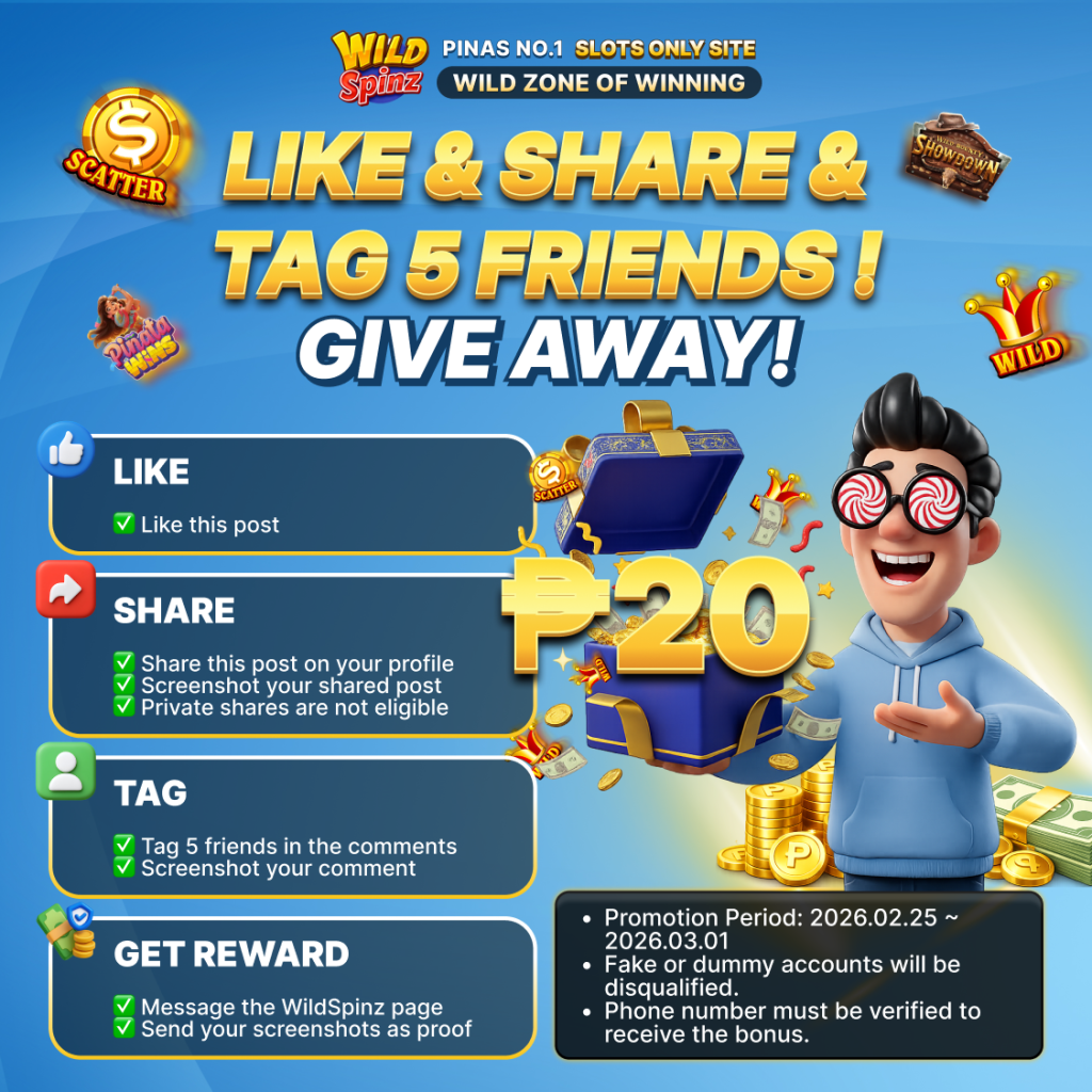 wildspinz like share tag promo